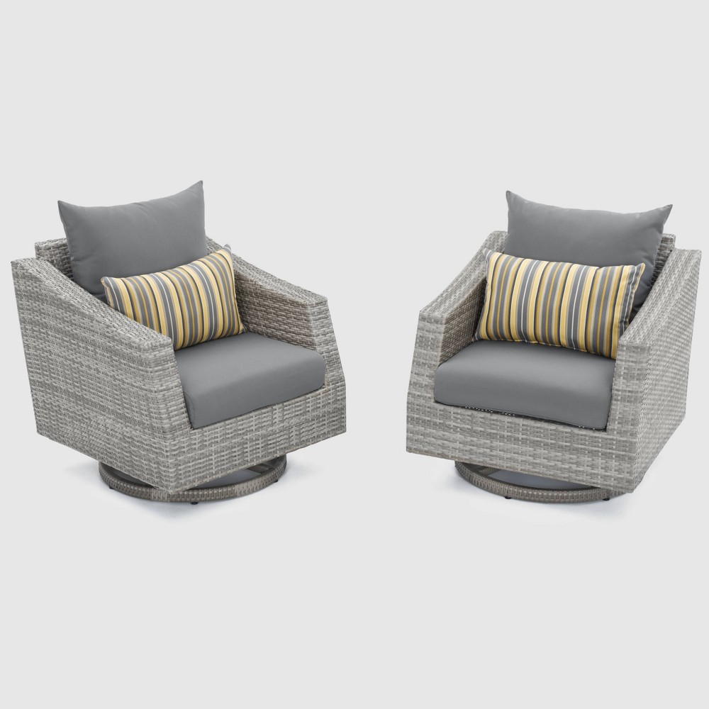 2pc Cannes Motion Club Chairs Gray RST Brands