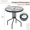 Costway 27.5" Patio Bistro Table with Tempered Glass Tabletop 1.57" Umbrella Hole - 3 of 4