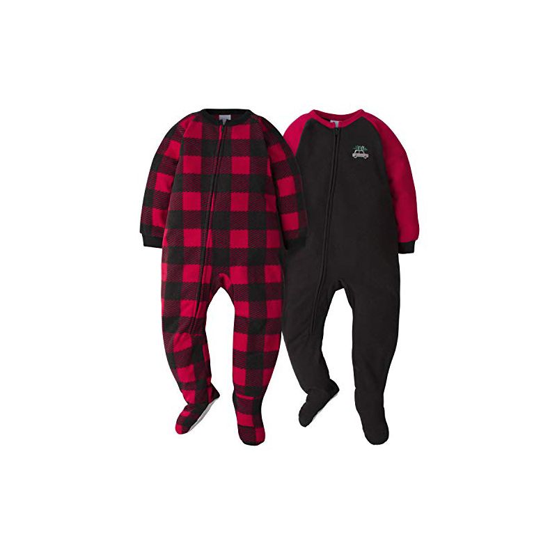 Gerber Infant and Toddler Boys' Fleece Footed Pajamas, 2-Pack, 3 of 7