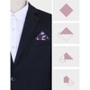 INSPIRE CHIC Men's Feather Pattern Pocket Square with Embroidered Edge - 3 of 4