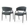 Upholstered Dining Chairs Set of 2 with Metal Legs,Modern Fabric Accent Chairs for Kitchen Dining Room-Baofuwish - 3 of 4