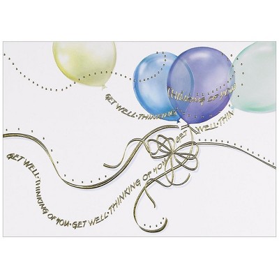 JAM Paper Blank Sympathy Cards Set Get Well Balloons 526M0435WB