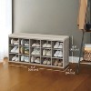 Shoe Rack Bench with Cushion 15 Compartments Storage Bench Shoe Bench for Entryway, 11.8 x 41.3 x 18.9 Inches - 3 of 4