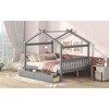 Full Size Wooden House Bed with Drawers - 3 of 4