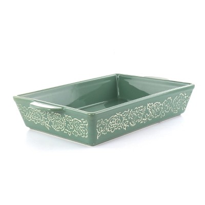 Laurie Gates Red and Mint Stoneware Baker Set