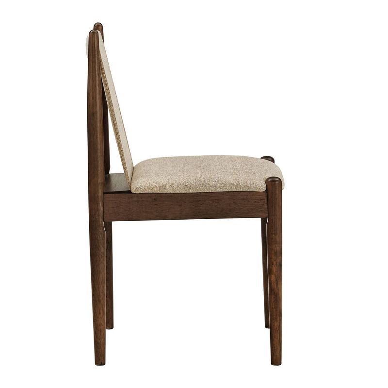 Set of 2 Mckinley Walnut Finish Cocoa Fabric Dining Chairs Walnut - Inspire Q, 6 of 12