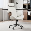 AMERLIFE Office Chair with Wheels, PU Leather Swivel Desk Chair, Bentwood Arms, Height Adjustable - 2 of 4