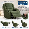 360° Swivel Recliner Chair, 3-Position Manual Recline Lounge Chair with Cup Holders & Side Pockets, Overstuffed Corduroy Fabric, Green - 4 of 4