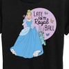 Women's Disney Princess Late For My Ball Short Sleeve Graphic T-Shirt - Black - Small - 2 of 4