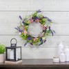 Northlight Lavender and Wildflower Artificial Floral Twig Wreath, Purple and Pink - 20-Inch - 2 of 4