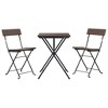 vidaXL 3 Piece Folding Bistro Set Brown Poly Rattan - 3 of 4
