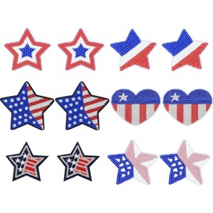 Sequin Star Heart Iron On Patches Clothing Embroidered Sewing Repair Hot-fix Garment Bag Shoes Backpack Hat DIY Decoration - 1 of 4