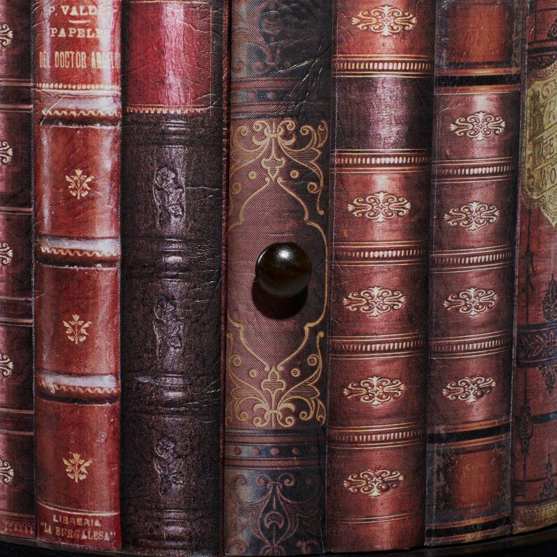 Traditional Round Book Cabinet Maroon - Olivia &#38; May, 6 of 11