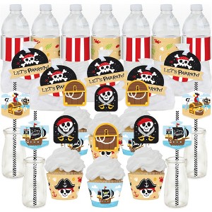 Big Dot of Happiness Pirate Ship Adventures - Skull Birthday Party Favors and Cupcake Kit - Fabulous Favor Party Pack - 100 Pieces - 1 of 4