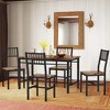 Hooseng Industrial Style 5-Piece Dining Table Set, Dining Room Table Set with 4 Slated Backrest Chairs, Space-Saving Dinette Set for 4 with MDF Top - 3 of 4