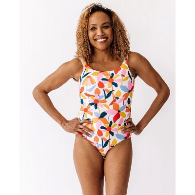 Women's Floral One Piece Swimsuit Crisscross Wrapped Back Tie