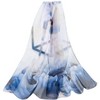 Signare USA Chiffon Lotus Navy Floral Chiffon Scarf - 2 of 4