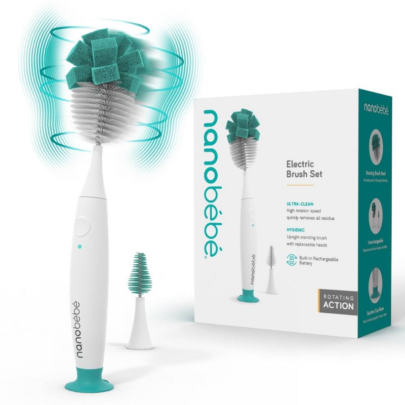nanobebe Electric Cleaning Brush - Teal, 1 of 8