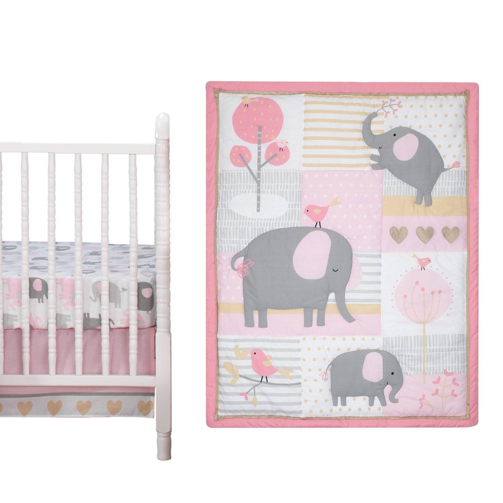 Photos - Duvet Bedtime Originals Nursery Crib Bedding Set - Eloise Elephant 3pc
