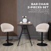 Adjustable Swivel Bar Stools Set of 2 with Linen-Touch Fabric Seat and Steel Base for Kitchen or Home Bar - 4 of 4