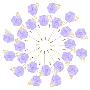Unique Bargains Ribbon Alloy Outdoor Irregular Flower Lapel Pin 24 Pcs - 1 of 4