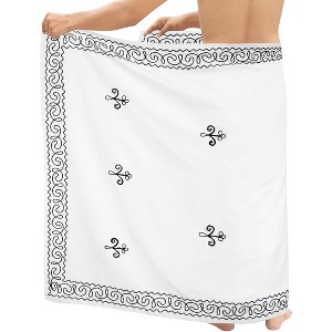 LA LEELA Men's Beach Swimwear Cover Up Samoan Pareo Summer Sarongs Beachwear One Size Pearl Turtle - 1 of 3