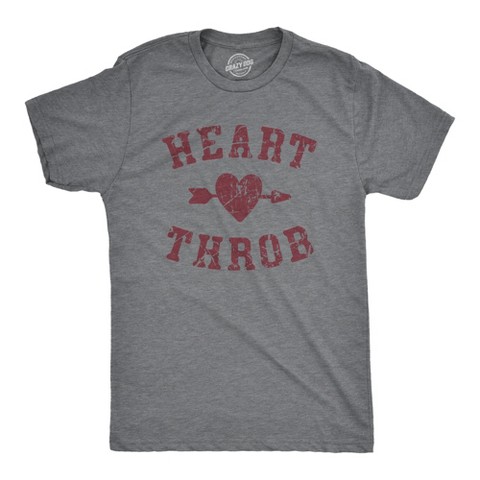 Мужские футболки Crazy Dog T-Shirts, Inc. Mens Heart Throb T Shirt Cute Valentines Day Shirt for Men - Crazy Dog Men's T Shirt for Valentines Gift Dark Grey XL