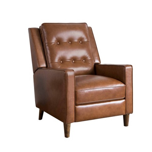 Camel leather 2024 recliner chair