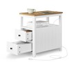 VASAGLE Side Table with Charging Station, Narrow Nightstand with 2 Drawers, Living Room End Table with Storage - 2 of 4