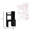 CAVINAS Modern Computer Desk with Hutch and 3-Tier Storage,25.8" Wide Office Desk w/Single Door Cabinet and Open Shelves - 3 of 4
