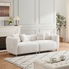 89'' Teddy Velvet 3-Seater Sofa with 4 Pillows, Metal Legs and Solid Wood Frame with Deep Seats - 3 of 4
