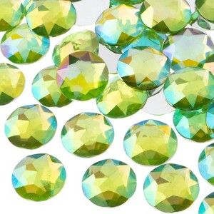 John Bead 200-Piece 20mm Peridot AB Acrylic Round Flat Back Rhinestones - 1 of 4