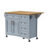JUJABU 52'' Embossed Texture Kitchen Island with Spice Rack, Drop Leaf and Adjustable Shelf - 2 of 4