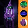 Joyfy 72’’ Halloween Outdoor Decoration, Scary Standing Witch with Cauldron Animated Decor for Yard Lawn Garden Outdoor Indoor and Haunted House - 3 of 4