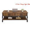 Living Room 41 Inch Vintage Coffee Table, Mid-Century Rectangular Cocktail Tea Table w/2 Drawers and a Large Open Shelf - 2 of 4