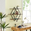 Danya B. 3-Tier Antigua Crossed Double Diamond Wall Shelf Unit Black/Rustic: Laminated Iron Frame, Includes Mounting Brackets - image 3 of 4