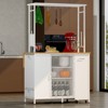 SEVOBAL Kitchen Carts and Islands All-in-One Versatile Organizer with Foldable Counter and Storage Built-in Storage, Light Oak, 47.25"*12.21"*12.21" - 2 of 4