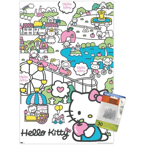 Hello Kitty Poster Take Pictures Poster Wall Art Sticky Poster