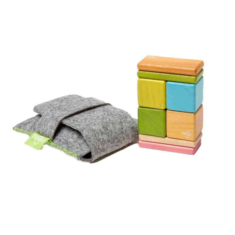 Tegu Magnetic Wooden Blocks, 8-Piece Pocket Pouch, Tints, 1 of 6