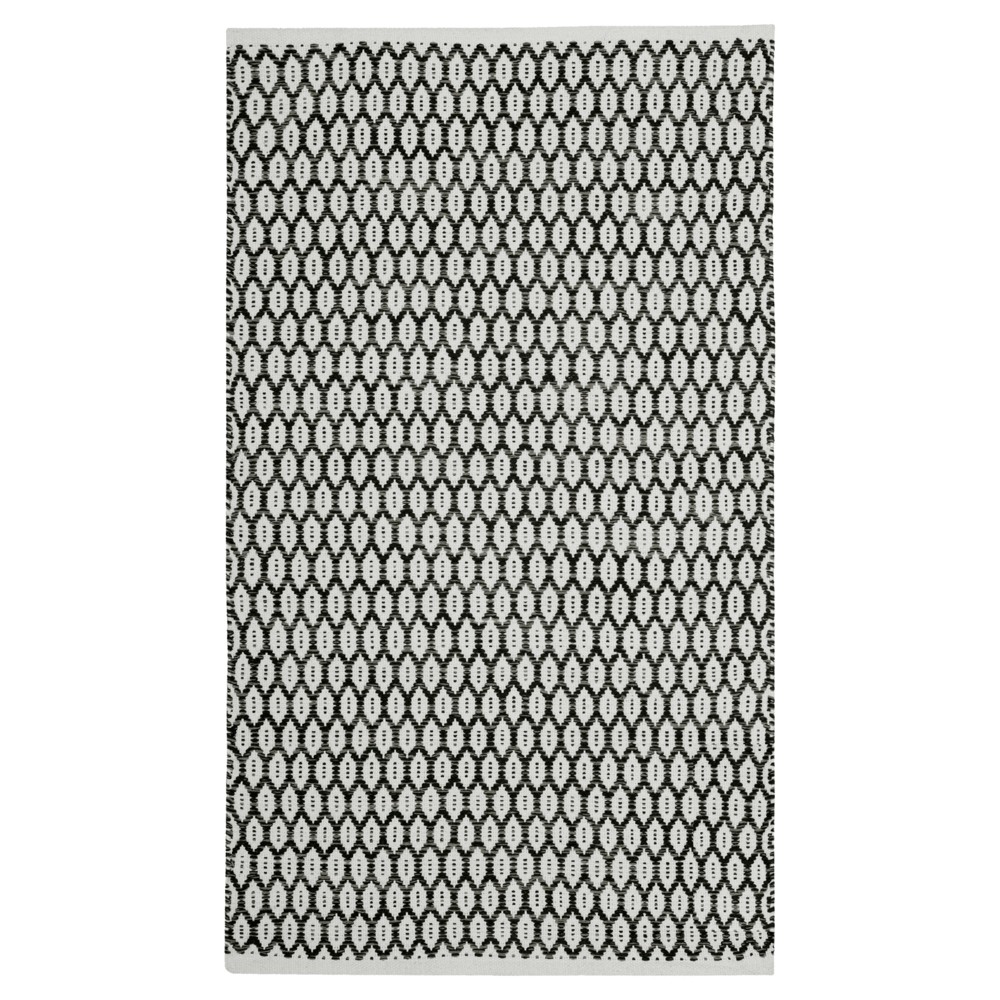 8'x10' Alena Woven Rug Black/Ivory - Safavieh