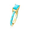 Ross-Simons Turquoise and Blue Enamel Ring in 18kt Gold Over Sterling - 3 of 4
