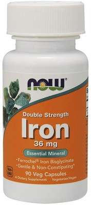 Iron Bisglycinate 36 mg Double Strength by Now Foods  -  90 VegCap