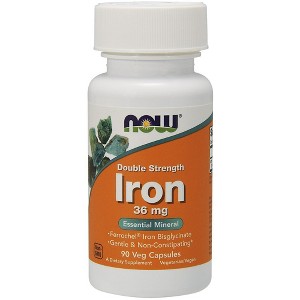 Iron Bisglycinate 36 mg Double Strength by Now Foods  -  90 VegCap - 1 of 2
