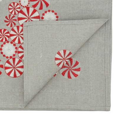 Peppermint Christmas Tree Design Polyester Table Runner