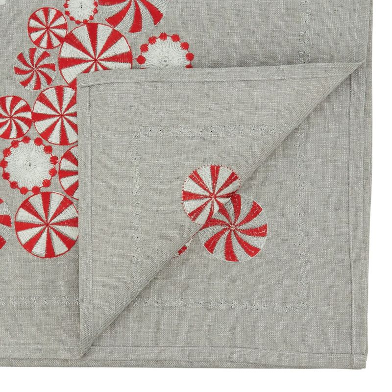 Saro Lifestyle Holiday Table Runner With Peppermint Christmas Tree Design, 2 of 4