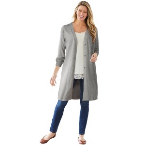 Woman Within Women's Plus Size Perfect Cotton Duster - 1 of 4