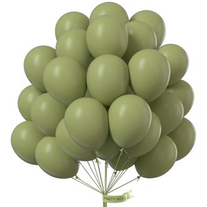 PartyWoo Balloons Sage Green Matte Olive Eucalyptus 12 Inch 50 pcs - 1 of 4