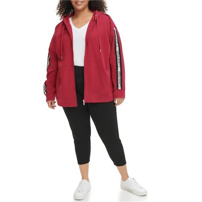 Calvin Klein Womens Running Logo Tape Hoodie Sweatshirt