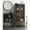 Storied Home Metal 57.5" Tall Decorative Storage Cabinet Gunmetal: Fixed Shelves, Adult Assembly Required - image 4 of 4