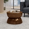 Modern Unique Coffee Tables Metal End Tables Round Hammered Small Coffee Table Target Hourglass Accent Table For Living Room-Cuddlewood - 2 of 4